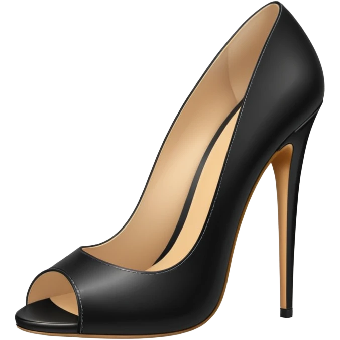 open toe black high heels emoji
