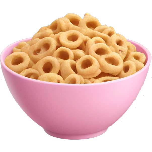 Cereals with milk on pink bowl emoji