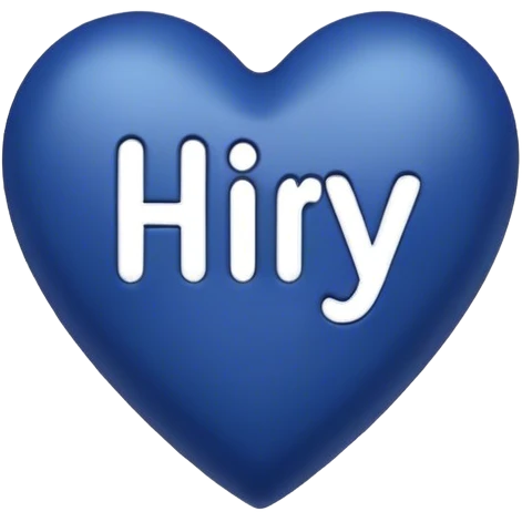 Dark blue heart with the words Hi Ry in the middle  emoji