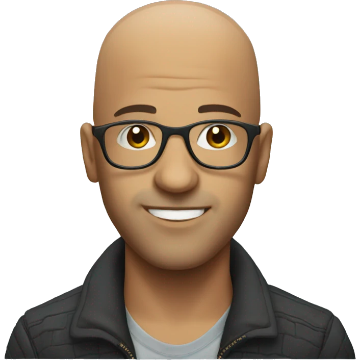 cool bald guy with glasses emoji