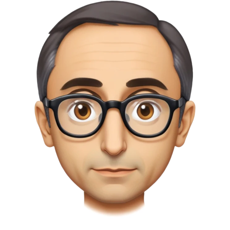portrait of Eric Zemmour, with glasses emoji