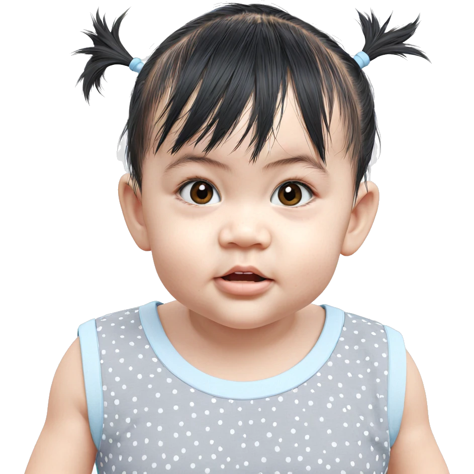 twintailed girl in polka dots emoji