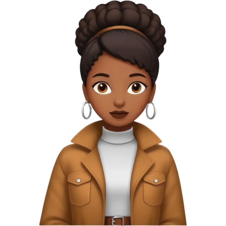 Black fashion girl in stylish outfits emoji
