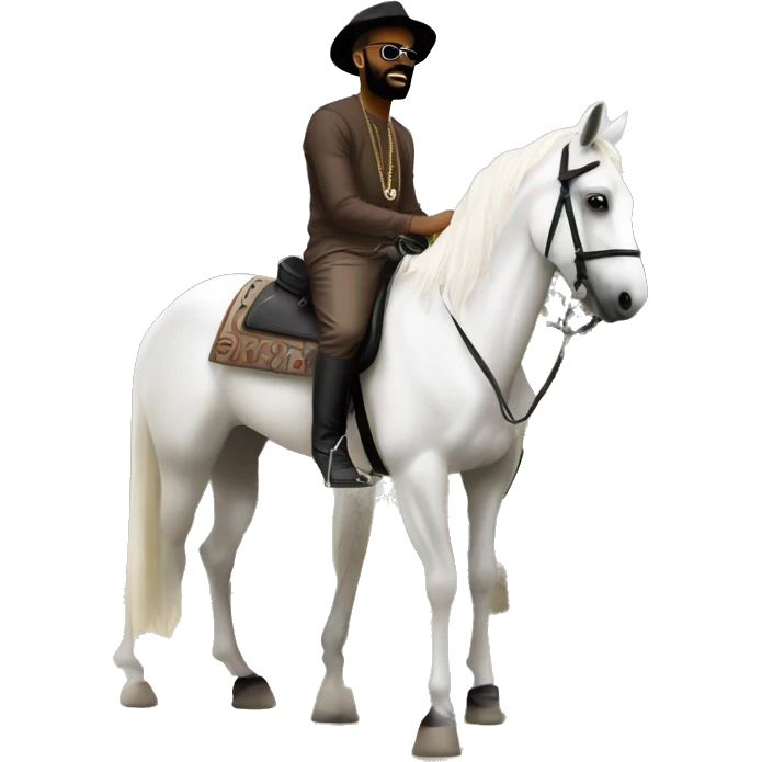 Fally Ipupa sur un cheval blanc  emoji