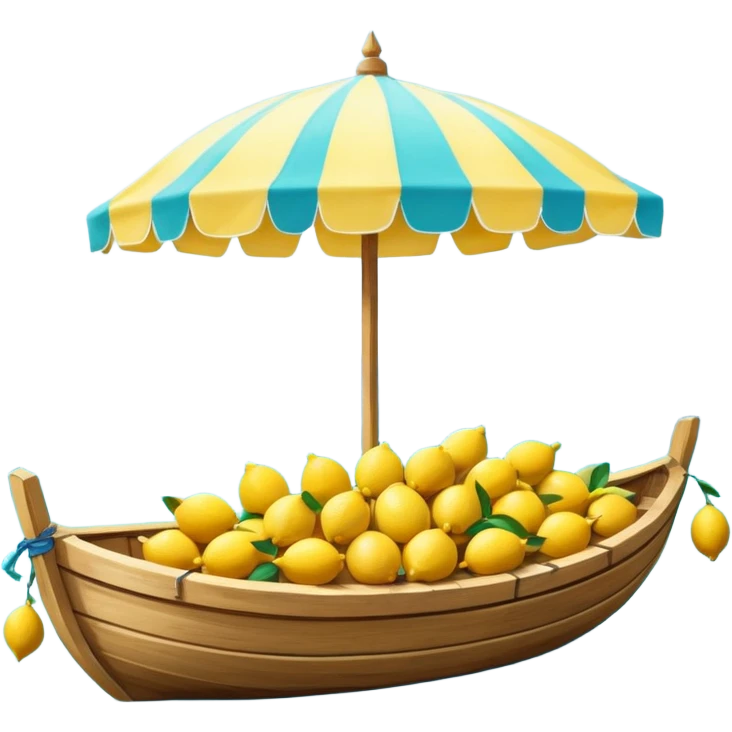 Mediterranean lemon stand by the sea, blue and white striped canopy
Fresh yellow lemons stacked, wooden boats and turquoise water background
Bright sunlight, Italian coastal summer vibe, vibrant colors emoji