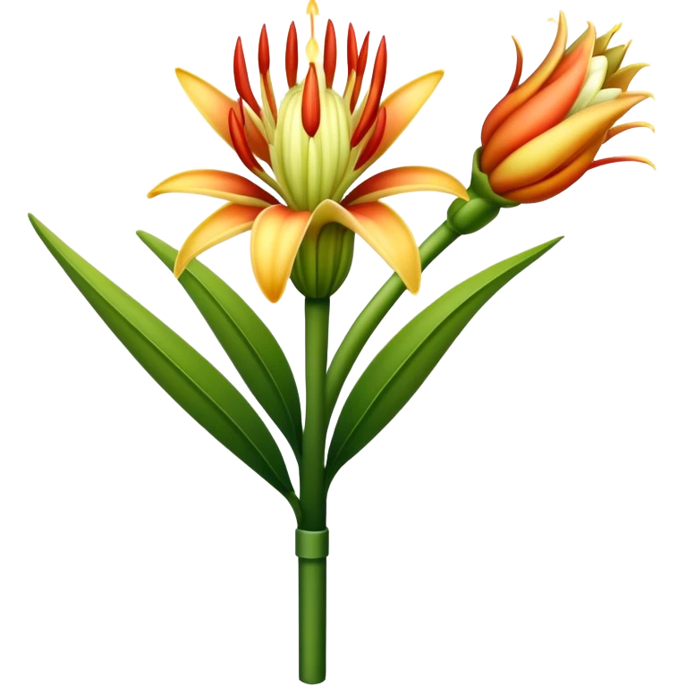 single Torch Lily flower, straight stem emoji
