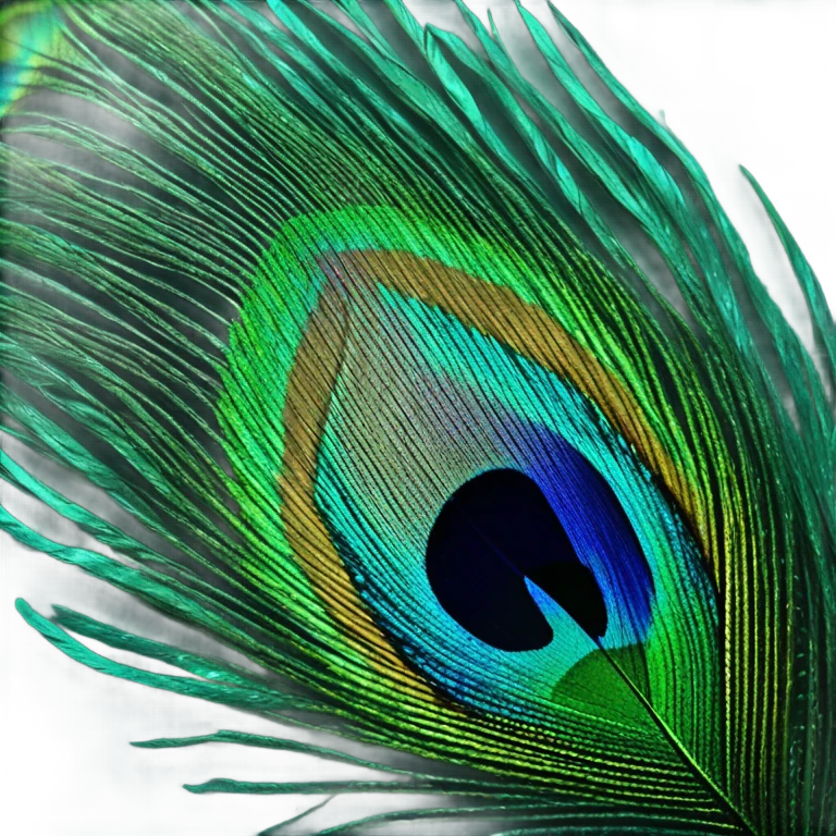 teal peacock feather emoji