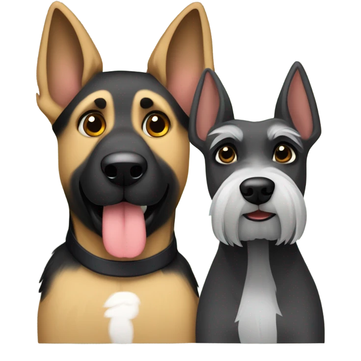 German Shepard and Schnauzer mis emoji