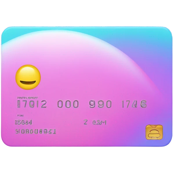 Vaporwave color themed credit card emoji, DO NOT INCLUDE NUMBERS OR TEXT emoji