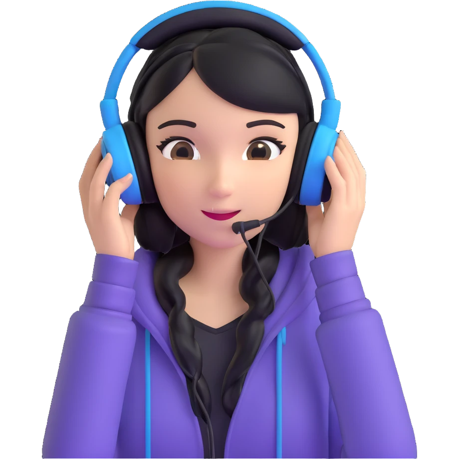 excited gamer girl in headphones emoji