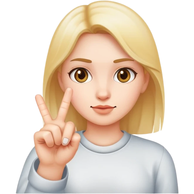 girl holding up the middle finger emoji