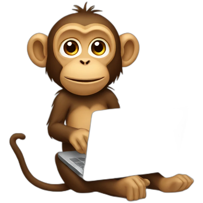 Monkey on a computer emoji