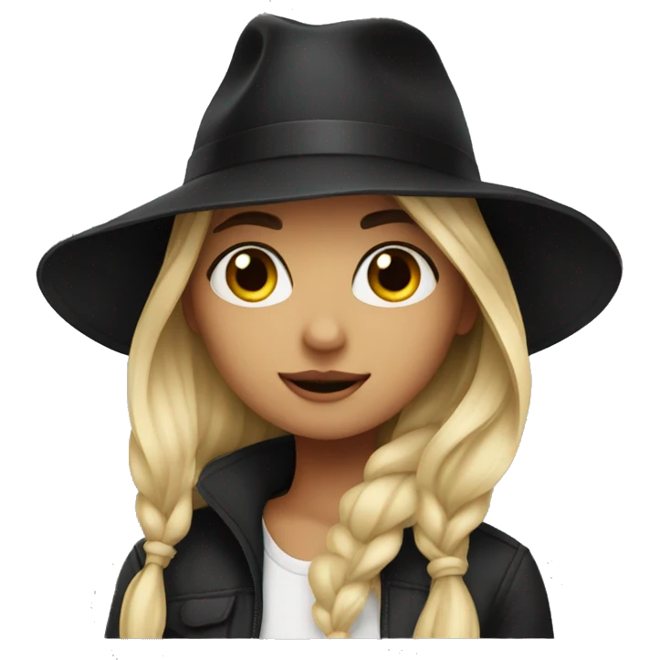 girl in black hat mesmerizing emoji