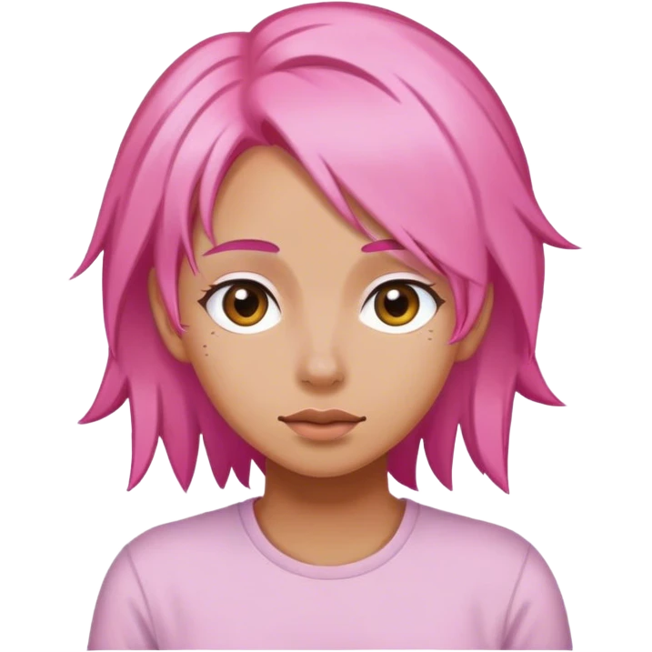 Pink hair  emoji