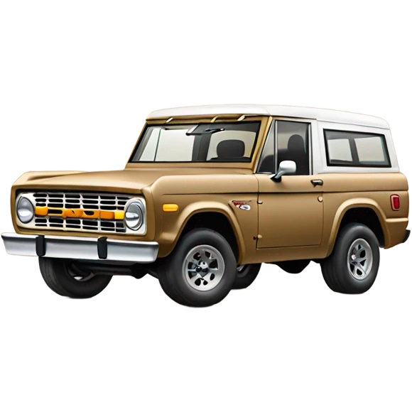 Ford bronco with tan dog emoji