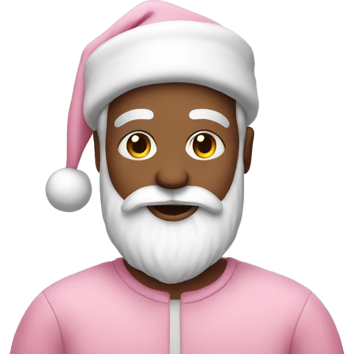 An emoji of Santa with pastel pink clothes and beard emoji