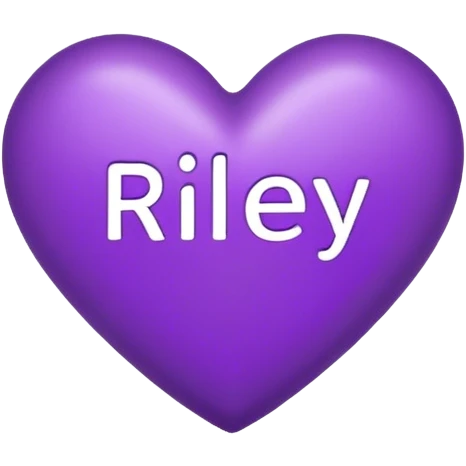 Purple Heart with the letters Riley in the middle  emoji