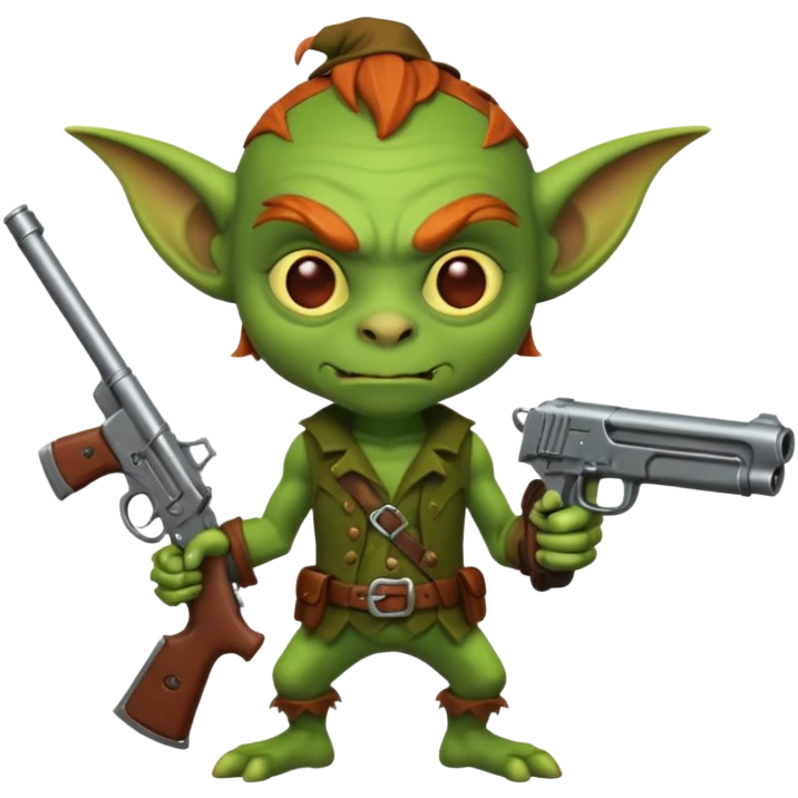 Goblin holding a gun emoji