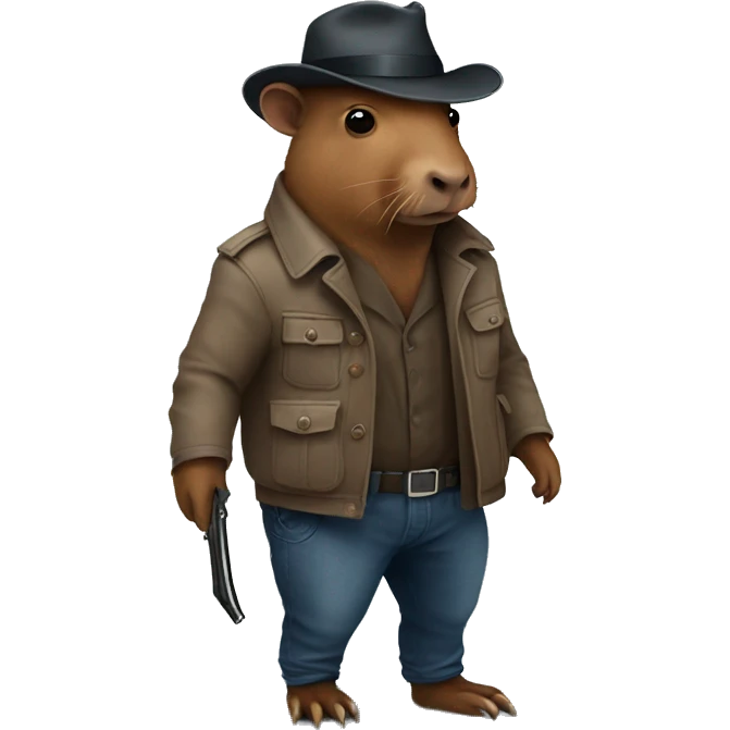 capibara detective wearing jean emoji