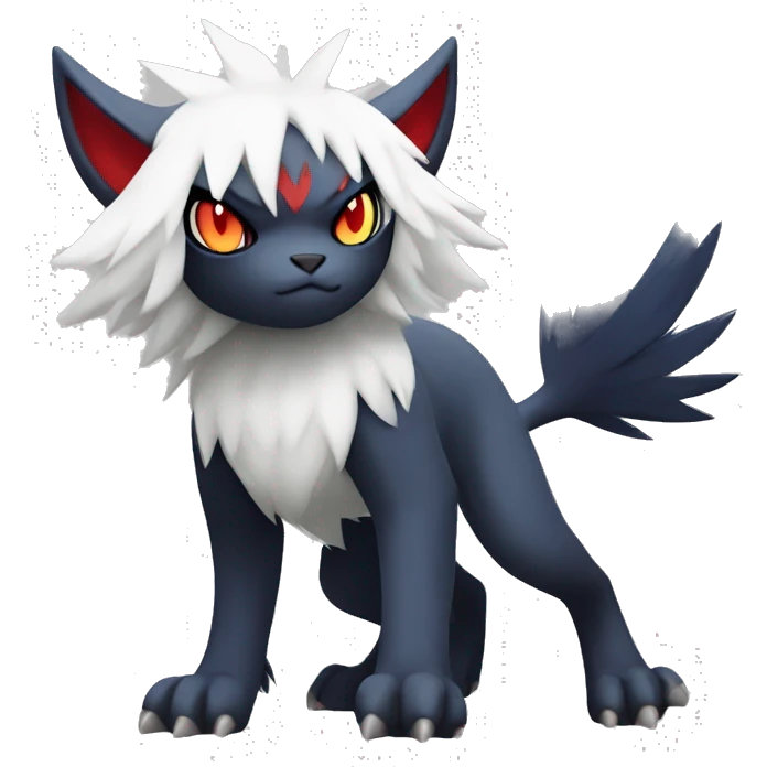 Edgy Cool Kawaii Litten-Absol-Zoroark-Pokémon Full Body emoji