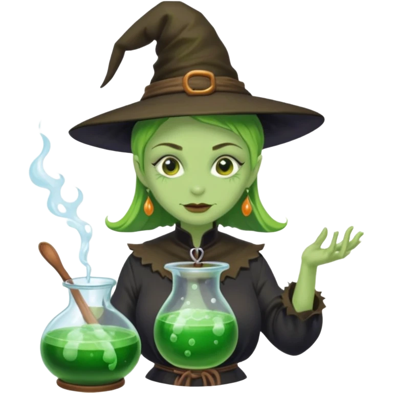 green witch cooking potion emoji