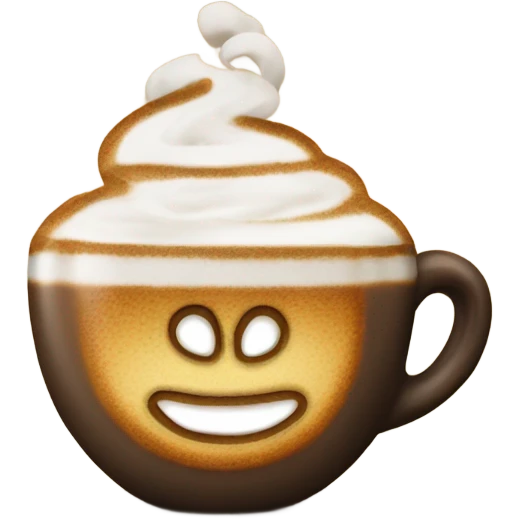 Latte spelling out "stop him" emoji