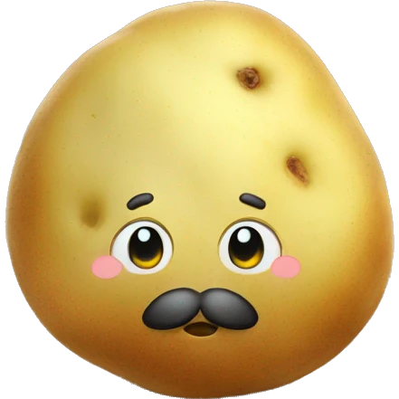 Potato with white wastache emoji