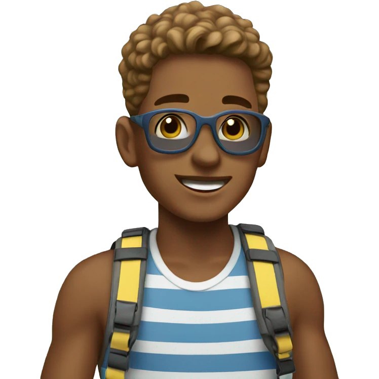 boys enjoying sunny day emoji