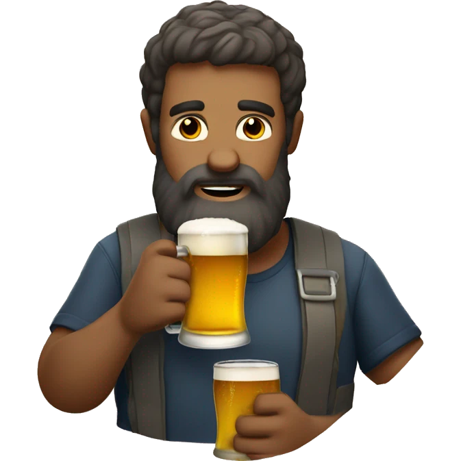 bearded man drinking beer emoji