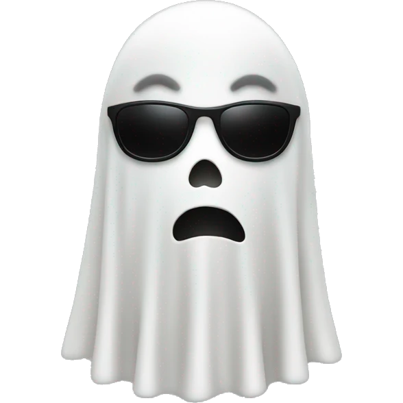 ghost with no mouth and black sunglasses emoji