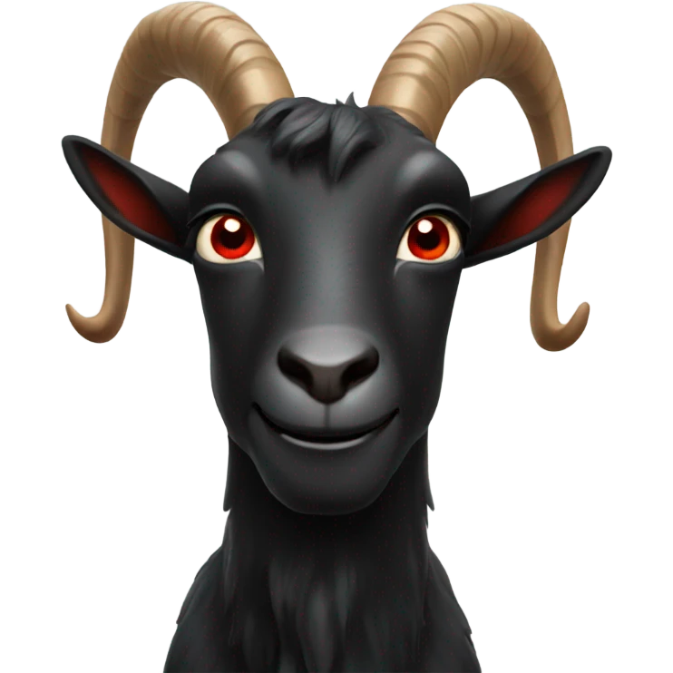 Black goat red horns emoji