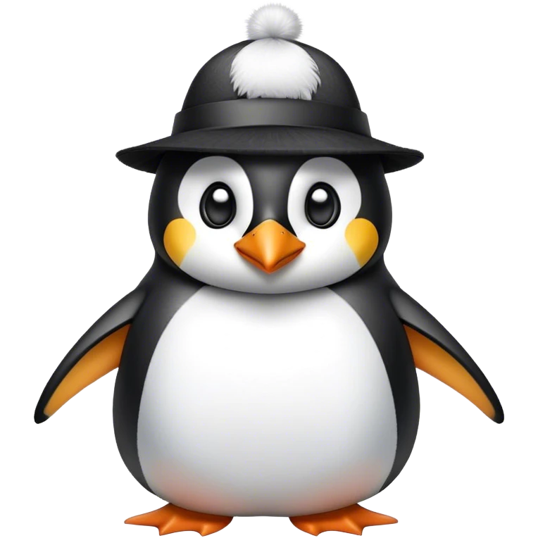 Penguin wearing hat emoji