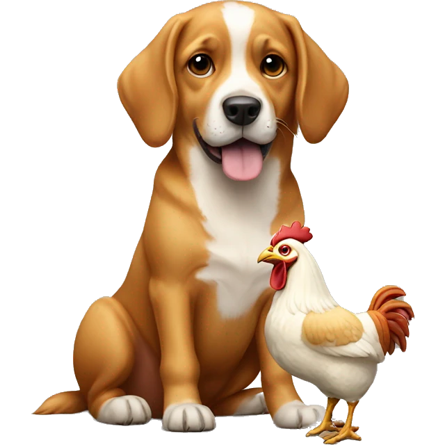 Dog and chicken emoji