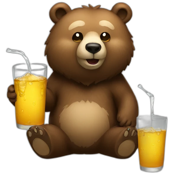 bear drinking emoji
