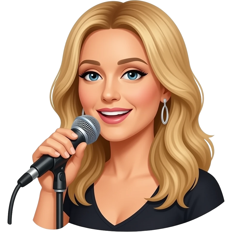 Celine Dion singing with a mic emoji