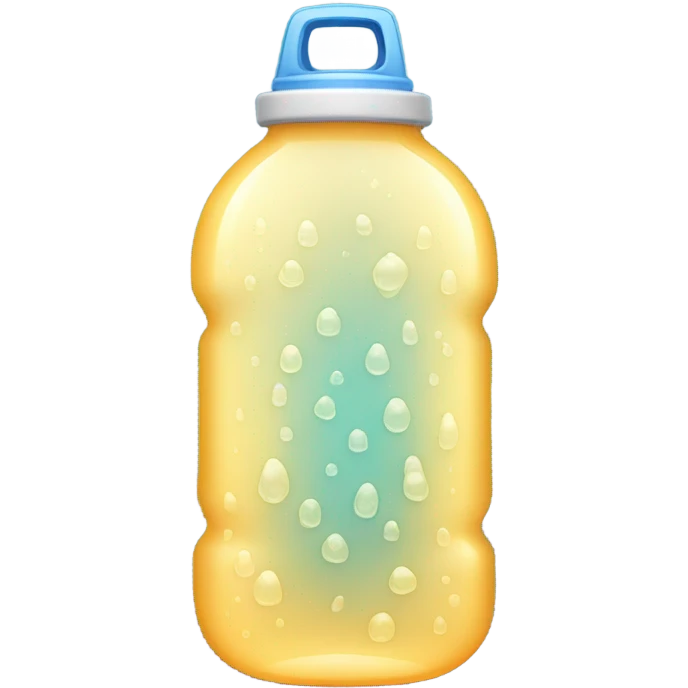 A glowing water bottle with droplets. emoji