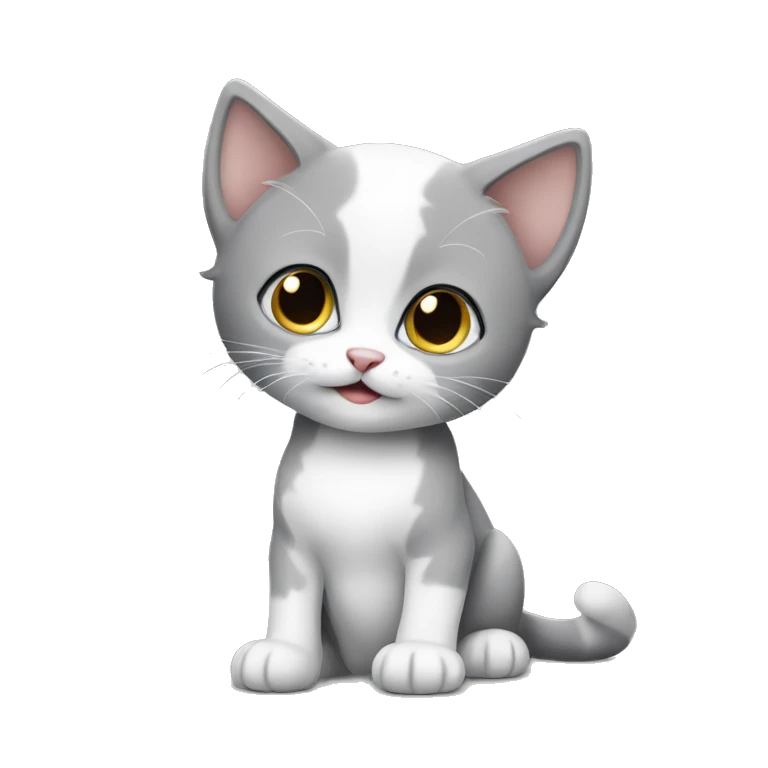Grey and white kitten  emoji