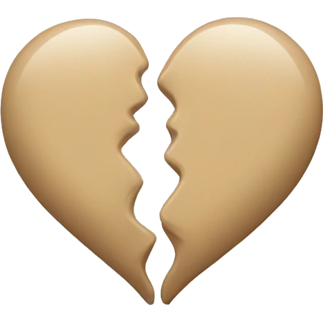 beige heart two halves emoji