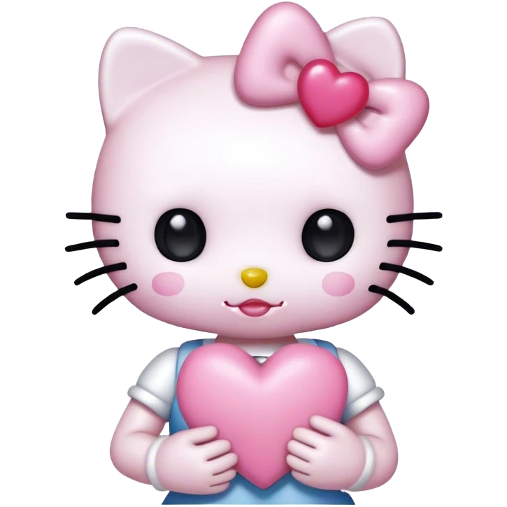 hello kitty holding pink heart emoji