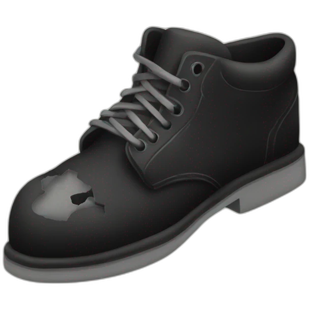 Old broken black shoes in bad quality graphic emoji
