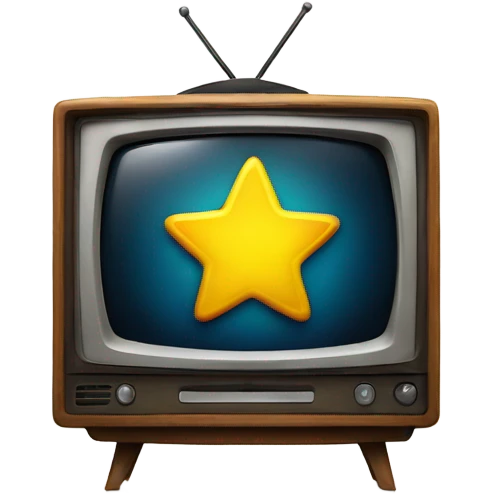 A tv with a happy star inside emoji