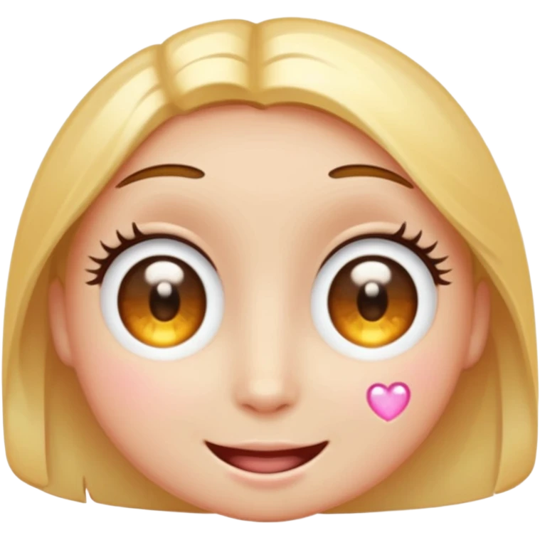 cute sparkly eyes with tiny smile emoji emoji
