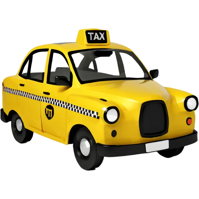 3D yellow taxi cab emoji