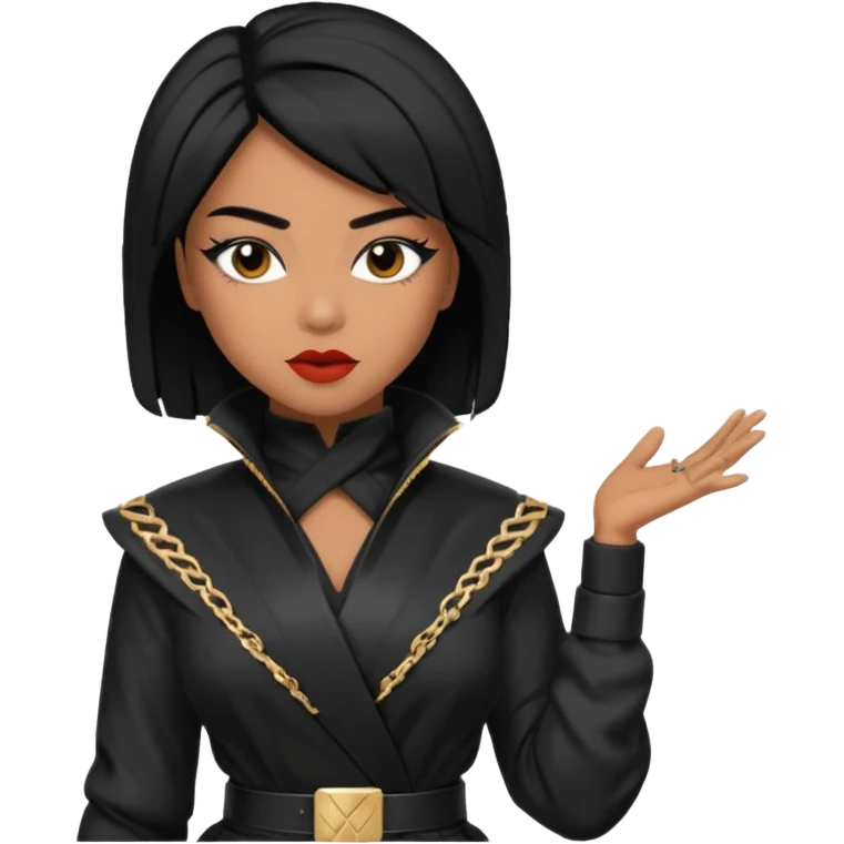 Queen Ninja, R&B Singer, with black hair emoji