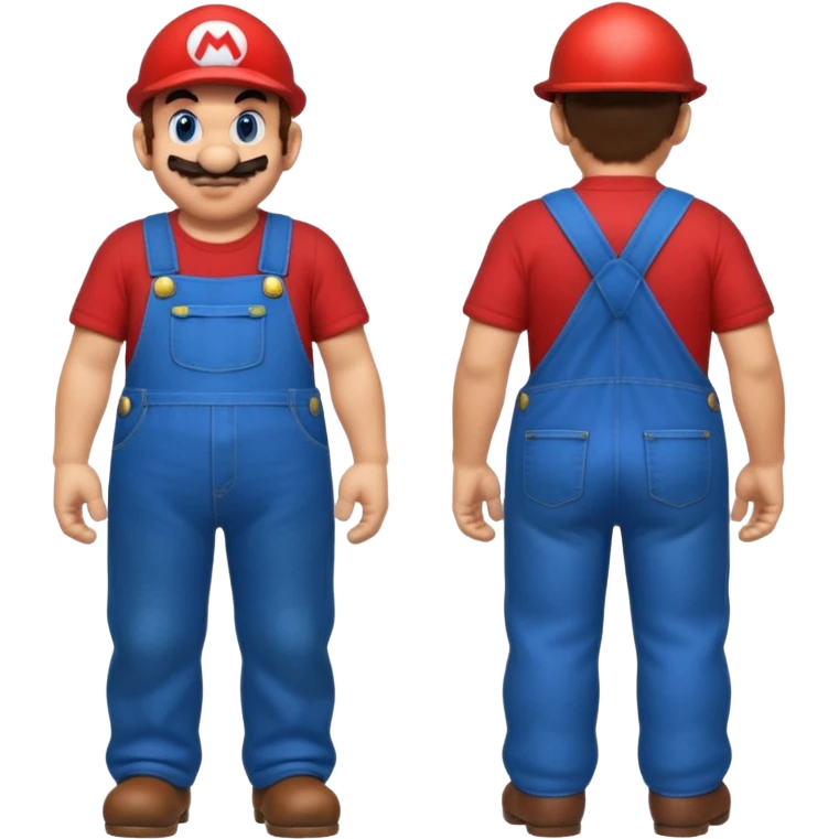 back view of super mario with huge massive buttcheeks  emoji
