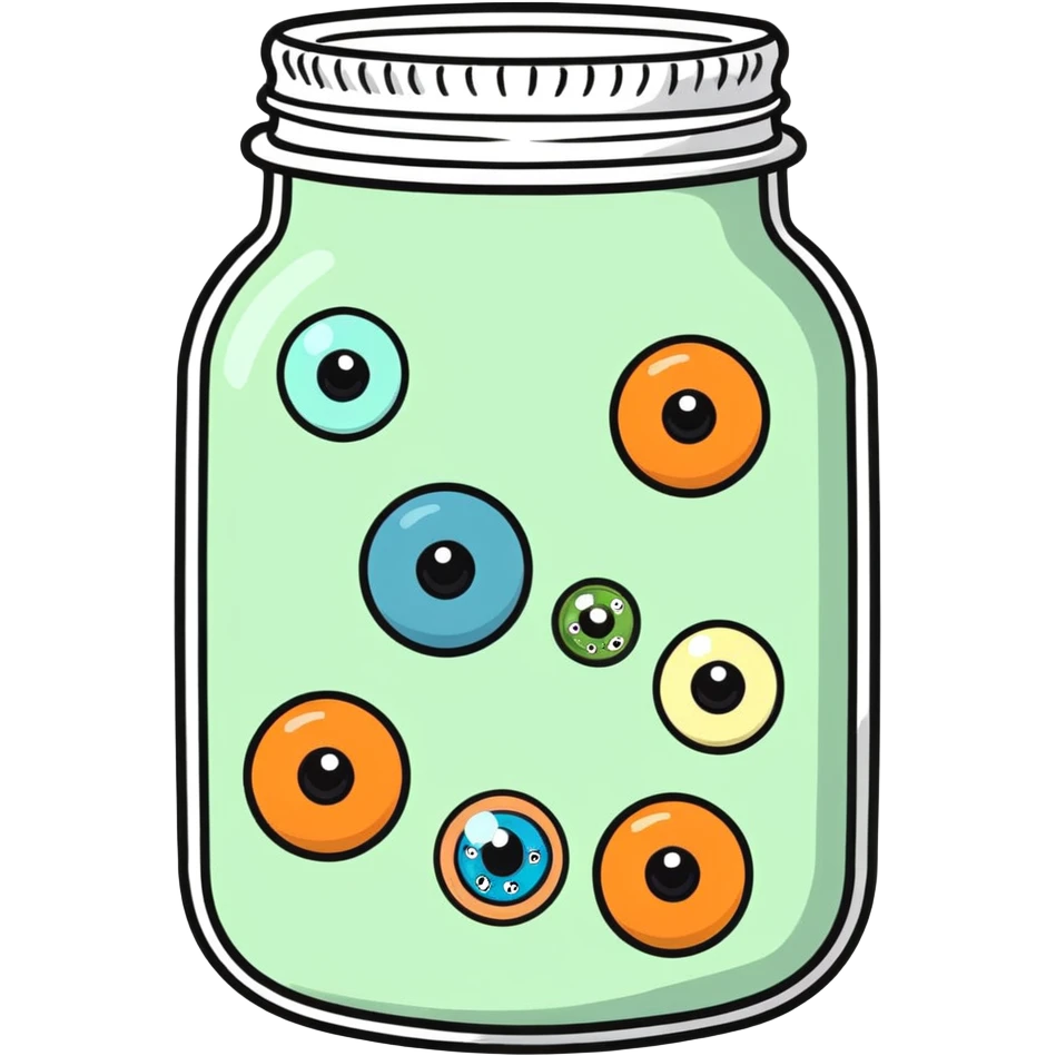 jar full of eyeballs
 emoji