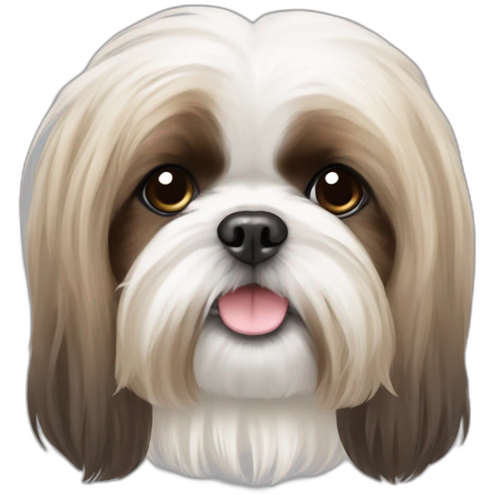 Dog Shih Tzu with long wool full-height  emoji