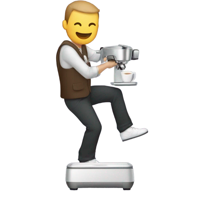 Me lifting an espresso machine on my back emoji