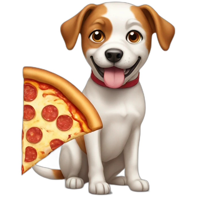 Dog with pizza emoji
