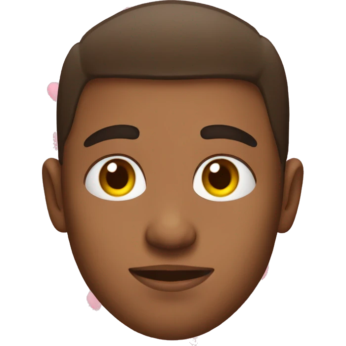 Mixed guy with hearts as eyes emoji